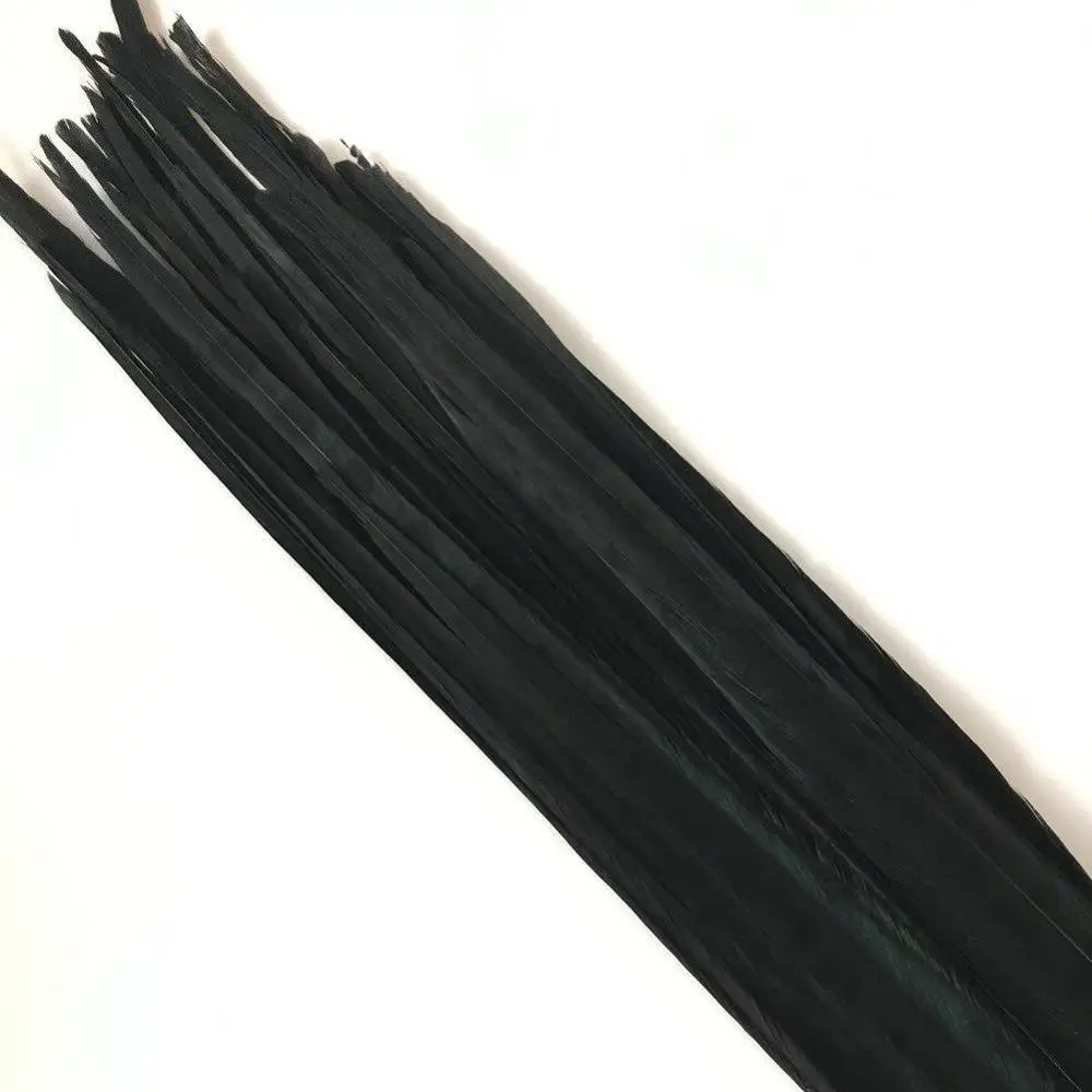 Black 100 шт./лот перья из хвоста фазана 20-22 дюймов в переменного тока, 50-55 см ювелирные изделия свадебные украшения из натуральных перьев окрашенные перо фазана - Цвет: Black