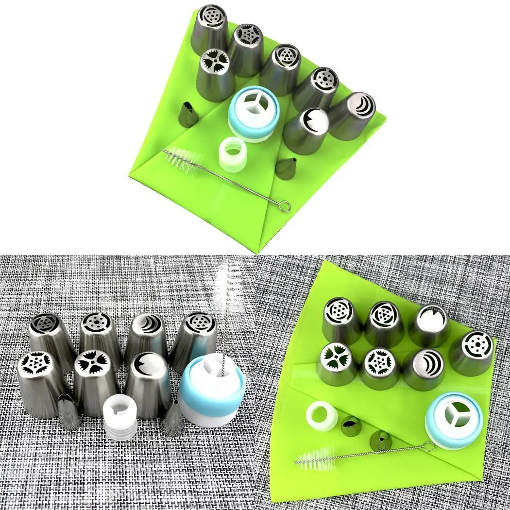 

13Pcs Pastry Bag Tips Nozzle Kitchen DIY Icing Tools Cake Decorating Supplies tools, baking supplies Kit