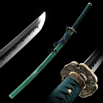 

Top Quality Handmade Japanese Sword t steels Apply the soil to burn blade Pearl fish skin scabbard Full Tang Very Sharp