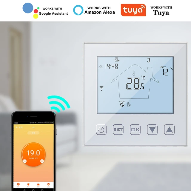 WIFI Temperature Controller Smart Thermostat APP Controls Google Home  Electric Heating Weekly Programmable for Warm Floor - AliExpress