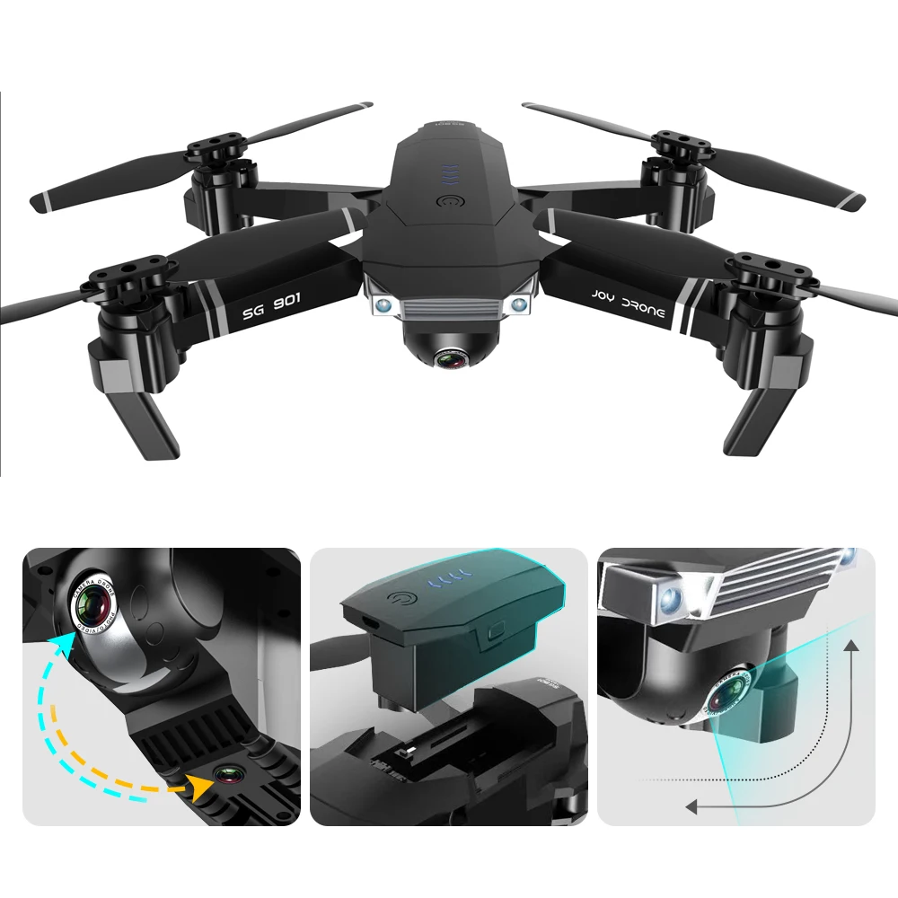 

GPS RC Quadcopter with Wifi FPV 1080P 4K HD Dual Camera Optical Flow Drone Follow Me Mini Dron sg901
