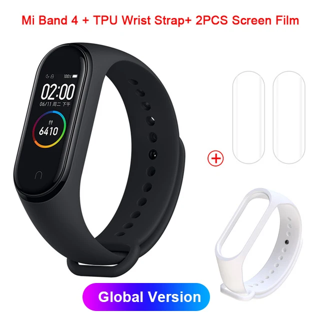 Xiaomi mi Band 4 Smartband фитнес-трекер для измерения сердечного ритма mi band 3 Цвета экран Smartband Bluetooth Спорт Водонепроницаемый Band 4 - Цвет: Global 2