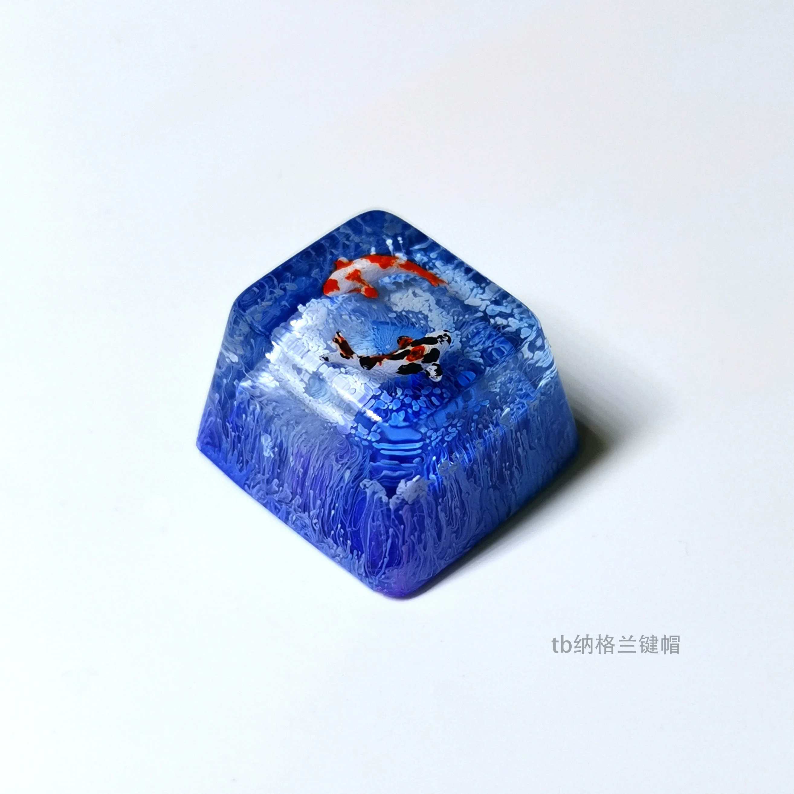 Boné para mx Novo Padrão r4 Altura Artesanal Koi Peixe Personalidade Paisagem Personalizado Resina Chave Interruptor Teclado Mecânico 1 pc Oem - Imagem 2