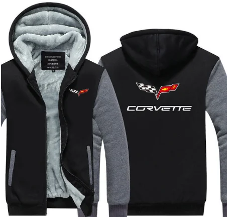 Повседневные мужские хлопковые теплые мужские толстовки на молнии для Chevrolet Corvette, мужские утепленные куртки J f