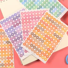 Autocollants lettres de l'alphabet en chiffres colorés, 4 feuilles, Stickers mignons, papeterie de décoration pour carnet de notes planificateur, fournitures scolaires, DIY bricolage
