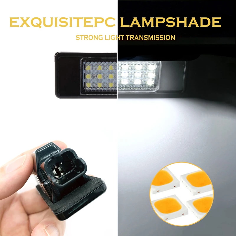 2Pcs No Error LED Number License Plate Lights Lamp Car Accessories For Citroen C