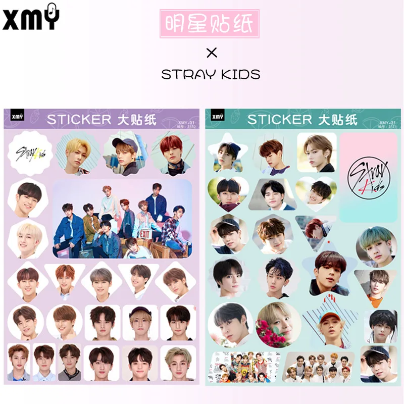 4pcs set new arrival kpop stray kids sticker high quality creative cute waterproof album stray kids beautiful face sticker kpop assorted stickers aliexpress
