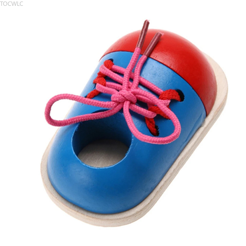 

1Piece Kids DIY Eva Clock Learning Education Fashion Toddler Lacing Shoes Montessori Kids Wooden Toys Children Toy Gifts