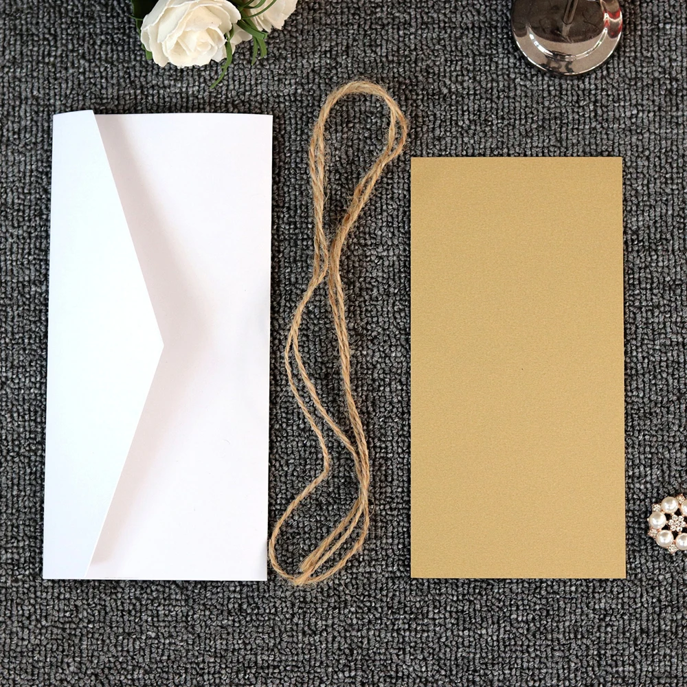  10pcs Retro DIY Kraft Paper Invitation Greeting Card Envelope Handmade Dry Flower Wedding Party Inv - 4000419774745