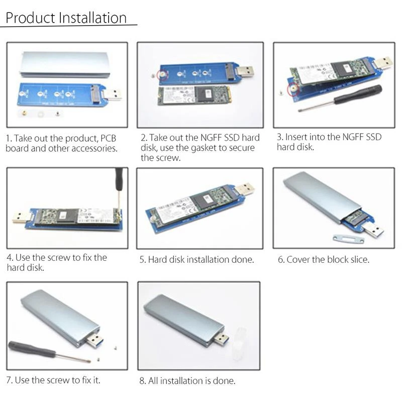M.2 Ngff Ssd Sata к Usb 3,0 конвертер адаптер чехол внешний корпус для хранения