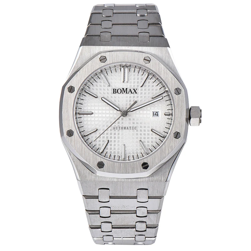 Мужские часы 41 мм автоматические механические часы мужские Топ люксовый бренд модные спортивные из нержавеющей стали водонепроницаемые светящиеся часы 007 - Цвет: BOMAX 2 Miyata