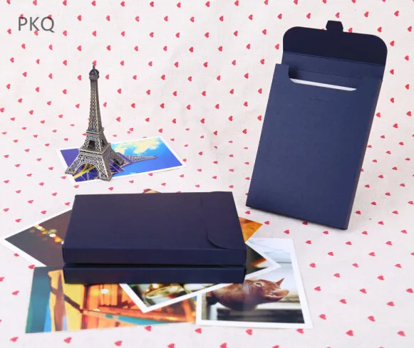  100PCS White/Blue/Kraft Cardboard Paper Gift Box Greeting Postcards Envelope Kraft Box Invitation P - 4000566010094