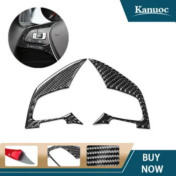

1Set For VW Golf 7 GTI MK7 2014 - 2019 DIY Carbon Fiber Sticker Car Steering Wheel Button Panel Trim Cover Interior Accessories