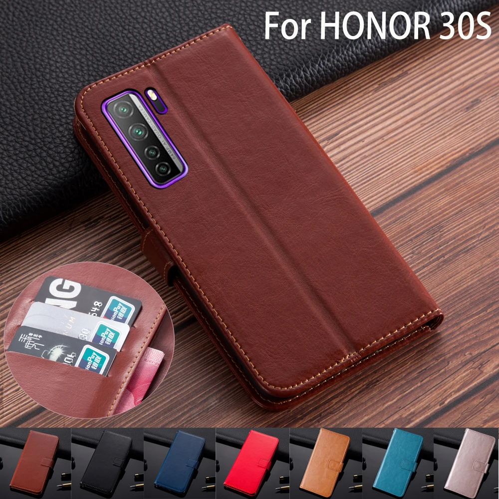Чехол книжка для HONOR 30 S чехол Huawei honor s кожаный бумажник Honor Мягкий ТПУ накладка