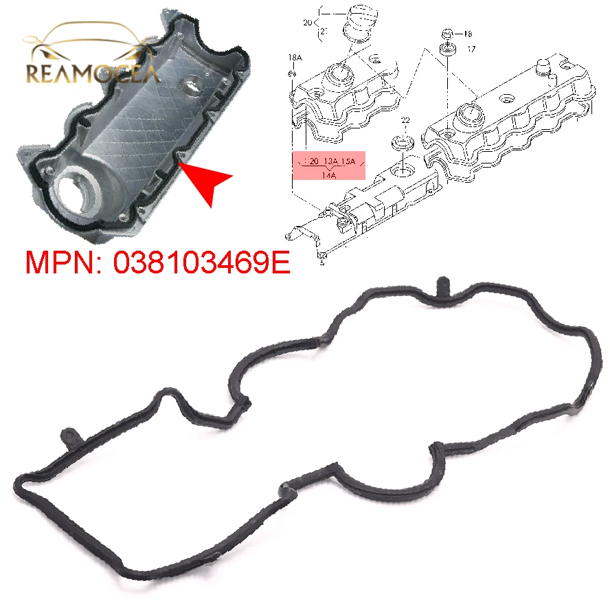 Reamocea 1Pc New Engine Cylinder Valve Cover Gasket 038 103 469 E Fit