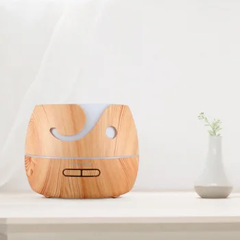 

400ml Light Wood Aroma Essential Oil Diffuser Grain Ultrasonic Cool Mist Humidifier With 7 Color Lights LED 4Timer Settings For
