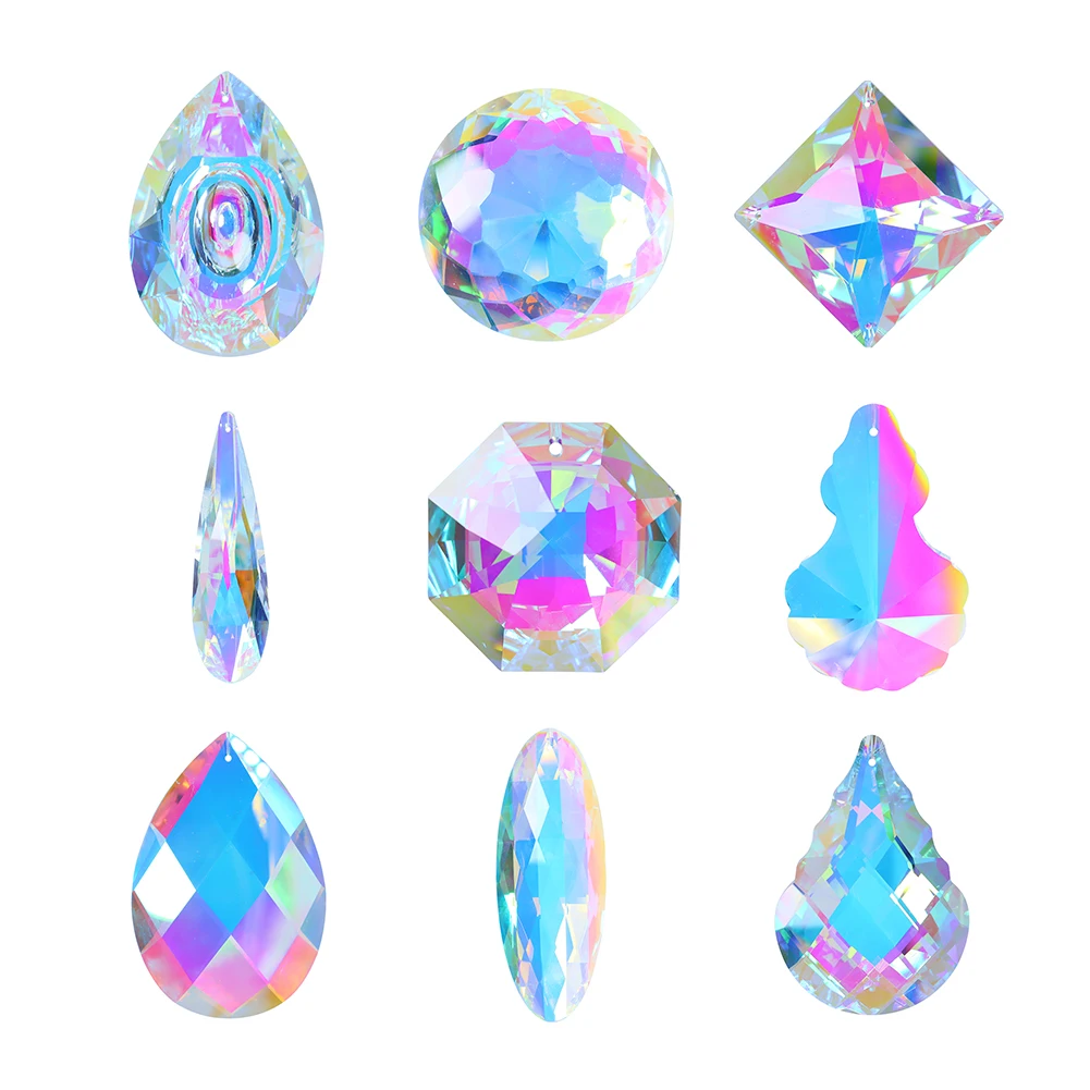 Hanging Crystals Prism Sun Catchers Rainbow Maker Chandelier Crystal Pendant Drops sun catcher crystal pendant sun catchers DIY Ornament Craft Home Wedding Decor