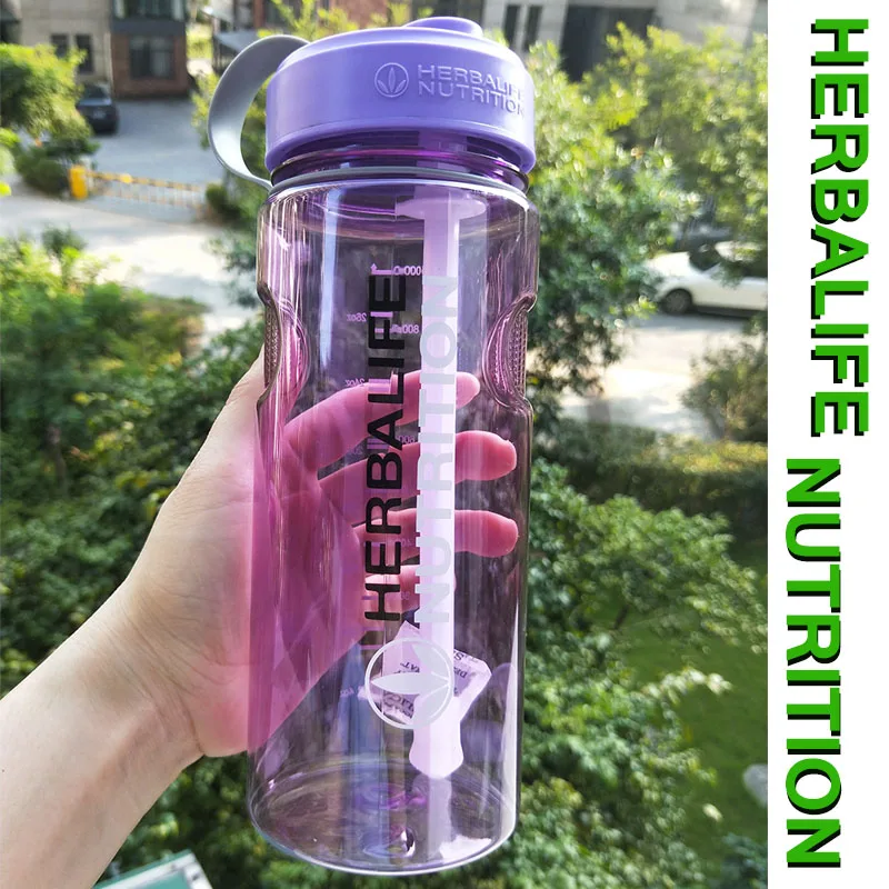 

1L/1000ml Classic and New design Purple Gray Pink Green Herbalife nutrition sports space straw water bottle with lid scale mark