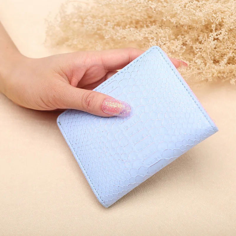 

[Sheng chuang Beauty] Snakeskin Print Clutch Versitile Fashion Purse 2019 Autumn And Winter New Style Ultra-Thin Short Wallet