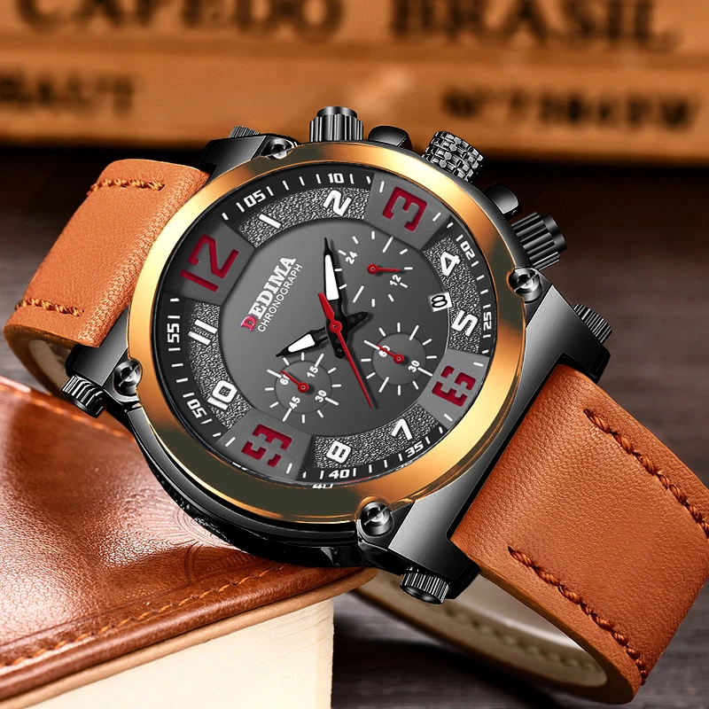 

2022 NewMen Watch Top Brand Luxury Sports Quartz Mens Watches Full Steel Waterproof Chronograph Wristwatch Men Relogio Masculino