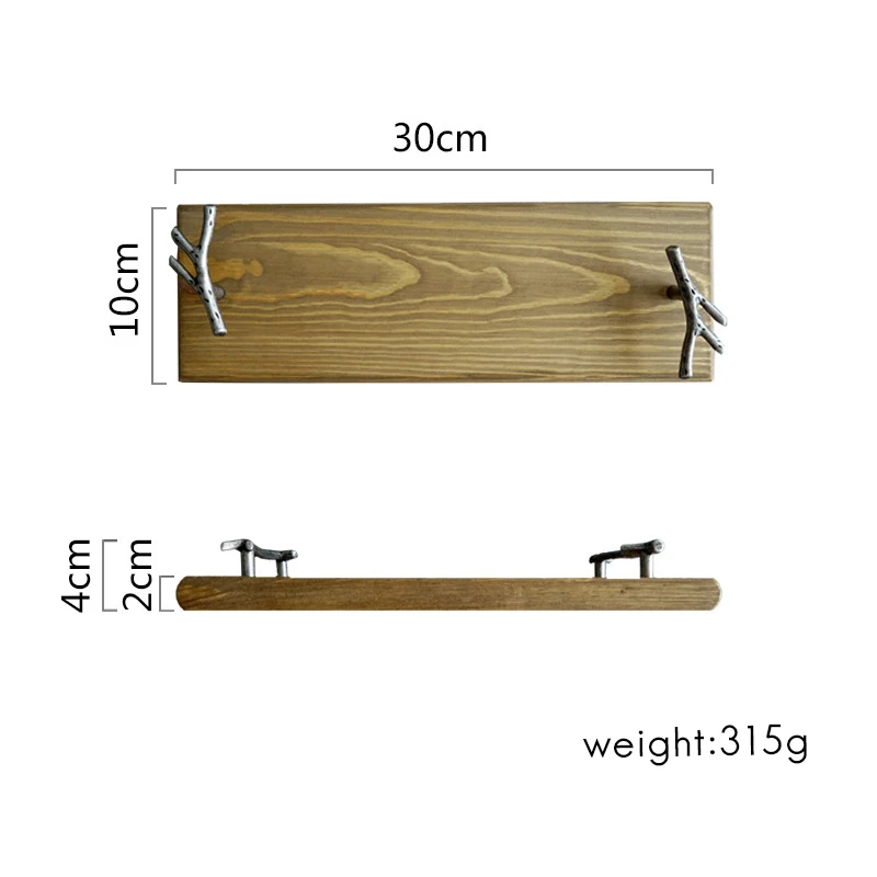 S light brown Деревянный поднос для сервировки десерта, чая, столовых приборов, поддон для хранения, фруктовая тарелка, украшение, еда, бамбук, прямоугольный реквизит для фотосъемки - Цвет: S light brown