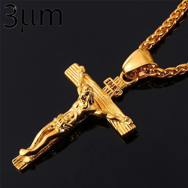 Новинка 2019 Мужская цепочка из нержавеющей стали INRI Jesus Cross Crucifix и ожерелья модные