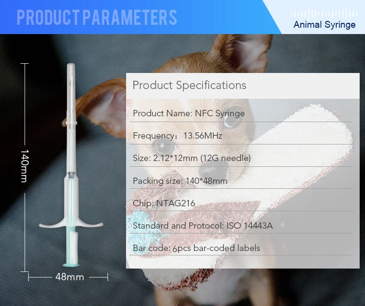 2,12*12 мм NFC Pet шприц с микрочипом Ntag216 животных Собака инжектор rfid 13,56 МГц rfid шприц с микрочипом s для идентификации (20 штук)