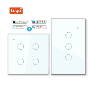 

Us/Un/Eu standard,95/220V,touch glass panel only smart switch,Alexa Google Home wireless remote switch,1/2/3/4gang