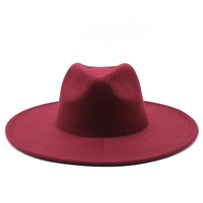 Classical Wide Brim Fedora Hat Black 