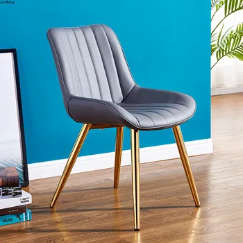 

Modern Minimalist Chair Home Dining Chair Hotel Leather Chair European Backrest Light Luxury Chair Leisure Sofa Chair Single