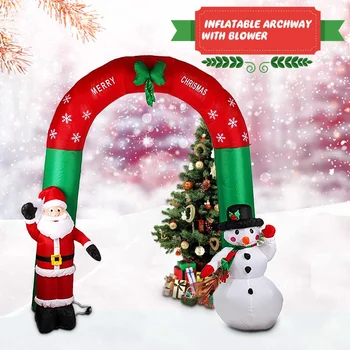 

2.4m High Christmas Inflatable Santa Claus Snowman Inflatable Archway W/Blower for Garden Christmas Ornaments Xmas New Year