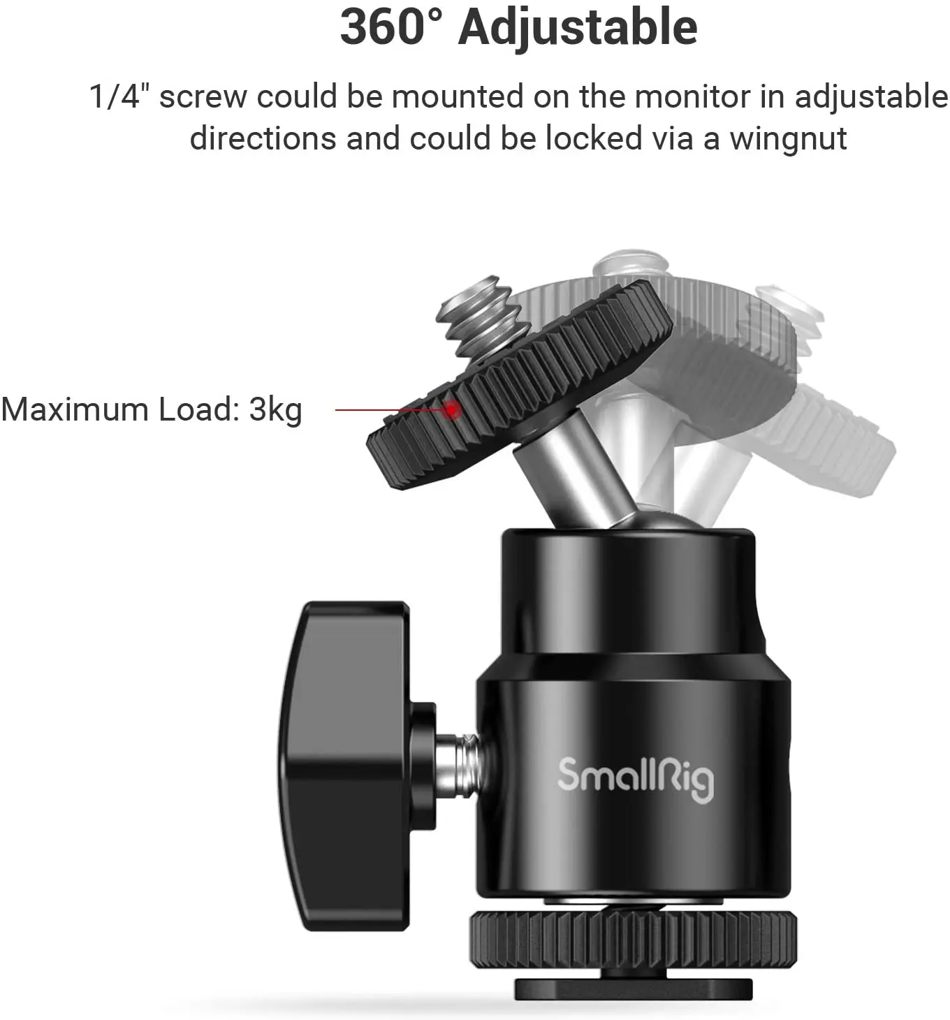 2pcs Pack 2059 SmallRig 1/4" Camera Hot shoe Mount with Additional 1/4" Screw 2pcs Pack 2059 SmallRig 1/4" Camera Hot shoe Mount with Additional 1/4" Screw