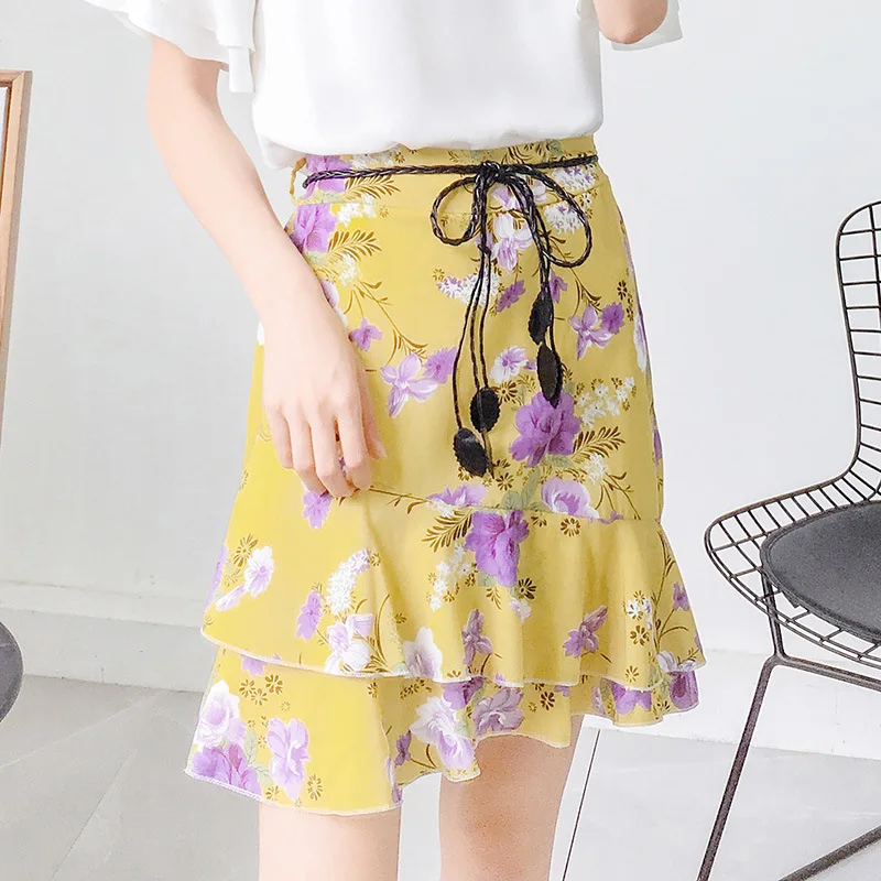 

2018 Summer Wear New Style Korean-style Anti-Exposure High-waisted Fishtail Skirt Skirt Skirt