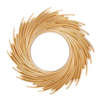 

10inch Nordic bamboo Mirror Geometry Unique Design Wall Mirror Salon Wall Art Toilet Bathroom Decoration wall hanging Mirrors