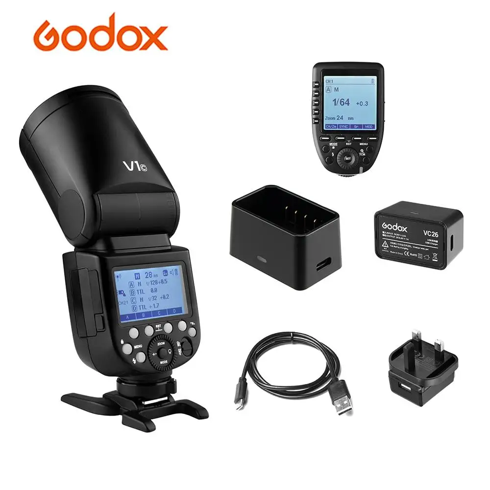 Godox V1C вспышка для камеры Speedlite+ Xpro-C E-TTL II Flash Trigger беспроводная 2,4G для Canon EOS 5D Mark lll Свадебная студийная для портретной съемки