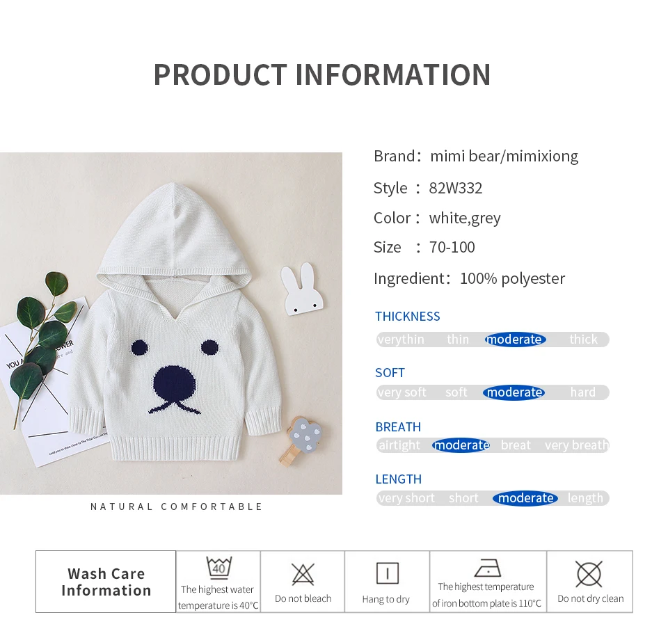 Baby Sweaters For Boys Cartoon Pattern Knitted Newborn Bebe Girls Bunny Jumpers White Outerwear Infant Knitwear Tops 0-2T Autumn