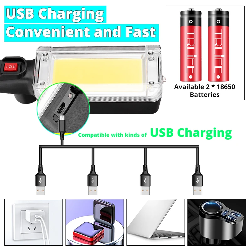 Портативный светодиодный фонарь рабочий светильник крюк магнит лампа для