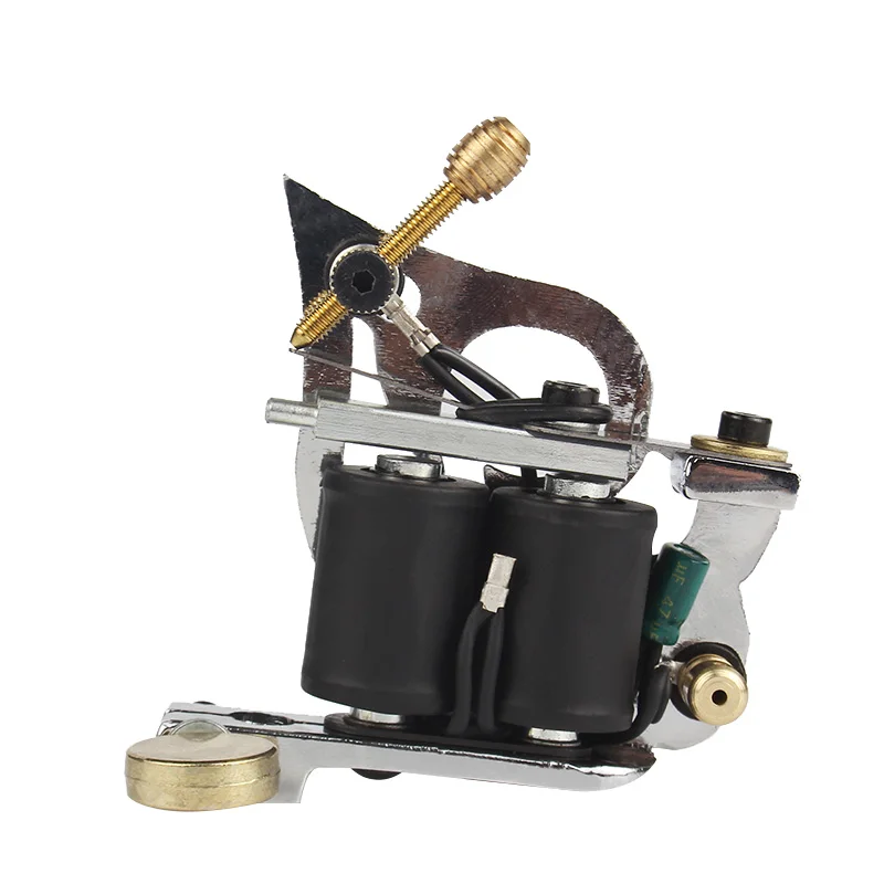 Professional Coil Tattoo Machine Aluminium Alloy Frame 10 Wrap Coils Tattoo for Liner and Shader