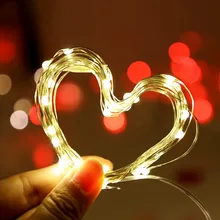 1-10 м светодиодный строка светильник Медный провод праздничный светильник ing Фея светильник гирлянда Батарея операции для Рождественская елка Свадебная вечеринка Декор