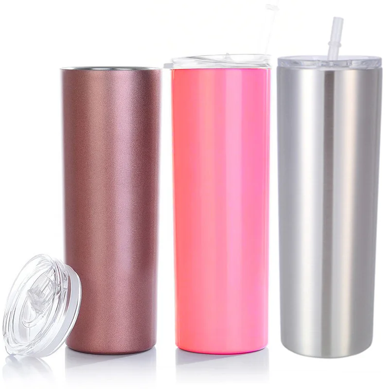 

20oz Durable Slim Tumblers with Lids and Straws Stainless Steel Double Vacuum Home Travel Insulated Cup Coffee Cups and Mugs