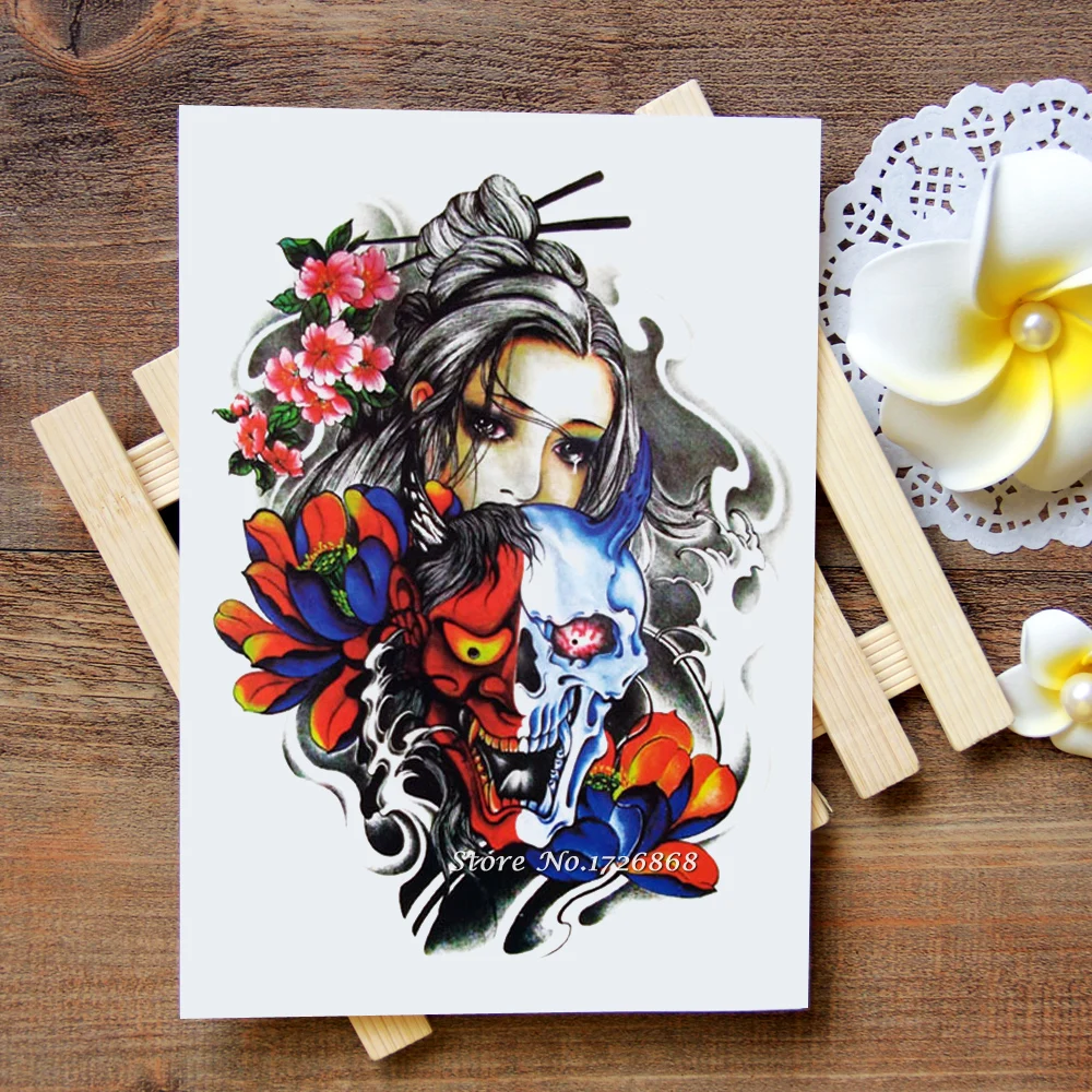 Waterproof Temporary Tattoos Stickers geisha Tattoo Flash Water Transfer Tattoos fake tattoos for women men#408