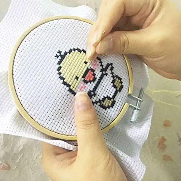 10 шт. круглые деревянные кольца для вышивки, Set-5Pcs, 4 дюйма и 5 шт., 6 дюймов, регулируемые бамбуковые круглые кольца для вышивки крестиком с 10 P