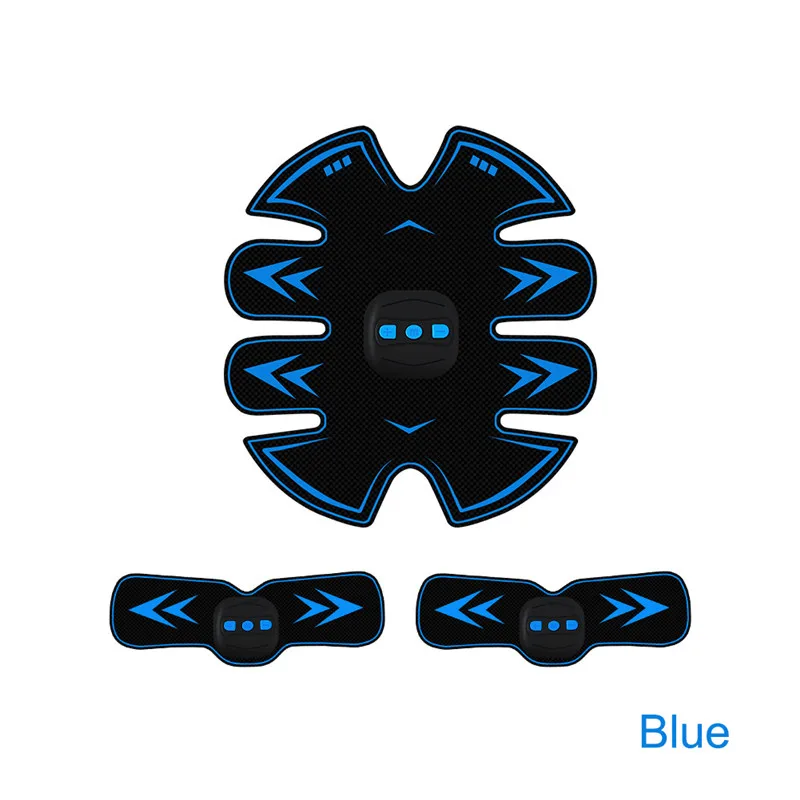 Blue Сжигатель жира мышечный Стимулятор устройство EMS умный живот Abs учебный массажер Бодибилдинг патч брюшной тренажер - Цвет: Blue