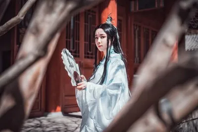 Он Qingxuan Косплей Tian Guan Ci Fu белый длинный Косплей костюмы на Хэллоуин для женщин и мужчин все набор