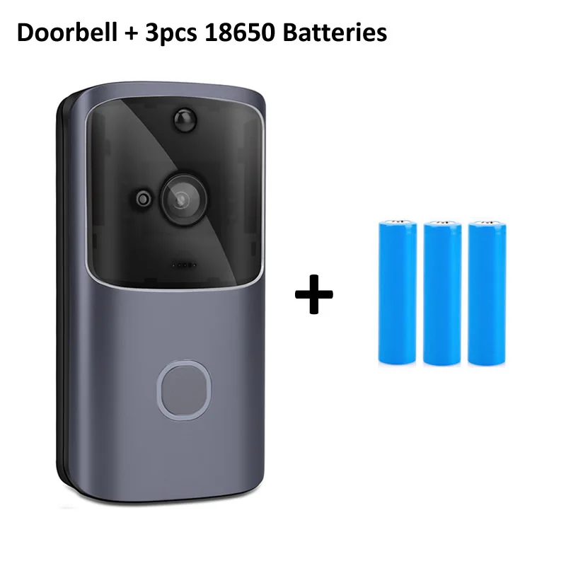 DoorbellAddBattery Wsdcam wifi дверной звонок видео домофон 720P HD беспроводной умный дом IP дверной звонок камеры для телефона охранная сигнализация ночное видение - Цвет: DoorbellAddBattery