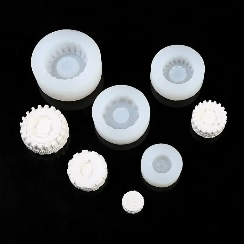 

4 Pcs/Set Round Tyre Shape Silicone Resin Mold Kit Jewelry Making Tools