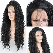 Bombshell курчавый кудрявый синтетический 13*3 парик фронта шнурка черный Термостойкое волокно натуральный свободный пробор с детскими волосами для женщин парик