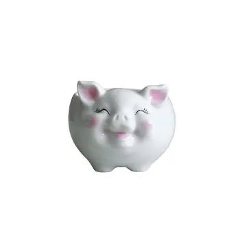 

1Pcs Ceramic Flowerpot Portable Pig Style Basin Succulent Plant Potted Flowerpot Decors for Balcony Gift Supplies Desktop A30