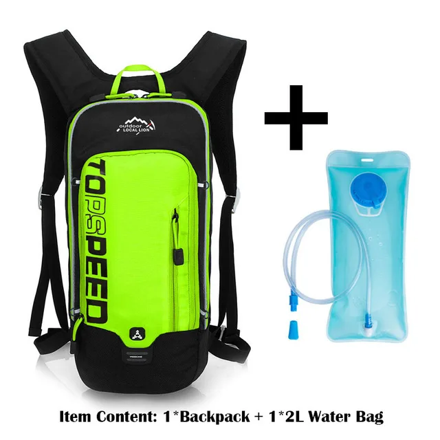 green and water bag 6L велосипедный рюкзак для мужчин и женщин MTB велосипедная Водонепроницаемая нейлоновая сумка для пешего туризма кемпинга велоспорта гидратационный рюкзак для велосипеда - Цвет: green and water bag