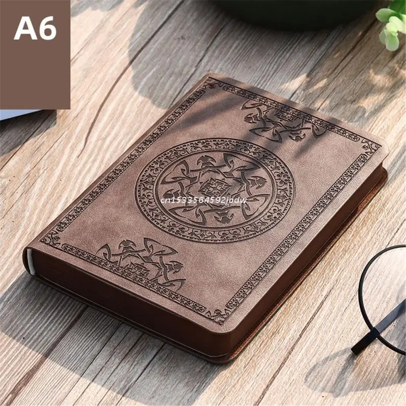 Portable Vintage Pattern PU Leather Notebook Diary Notepad Stationery Gift Traveler Journal Dropship